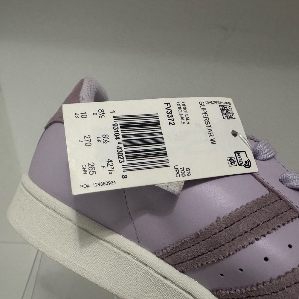 Adidas Superstar Lilac snd Silver Sneakers. NWT - Picture 7 of 7
